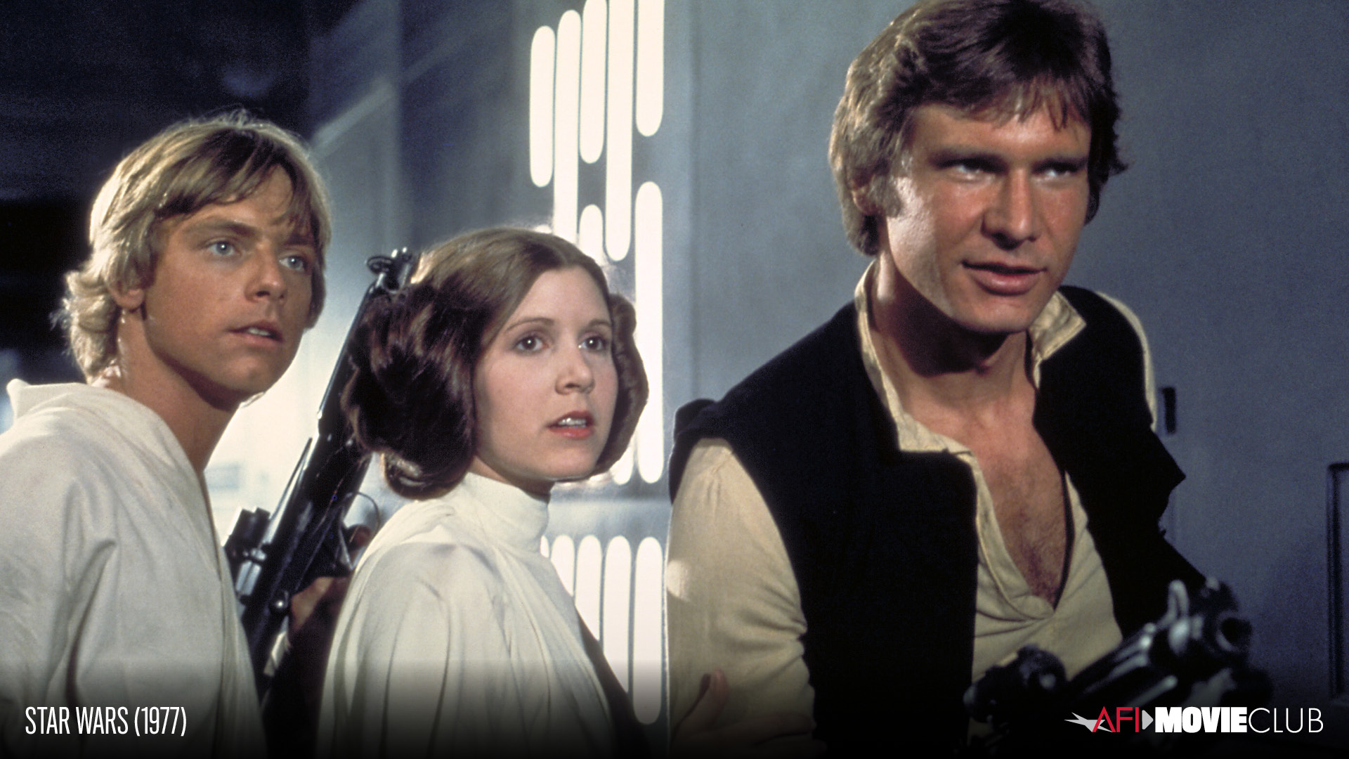 Star Wars Film Still - Harrison Ford, Carrie Fisher, and Mark Hamill