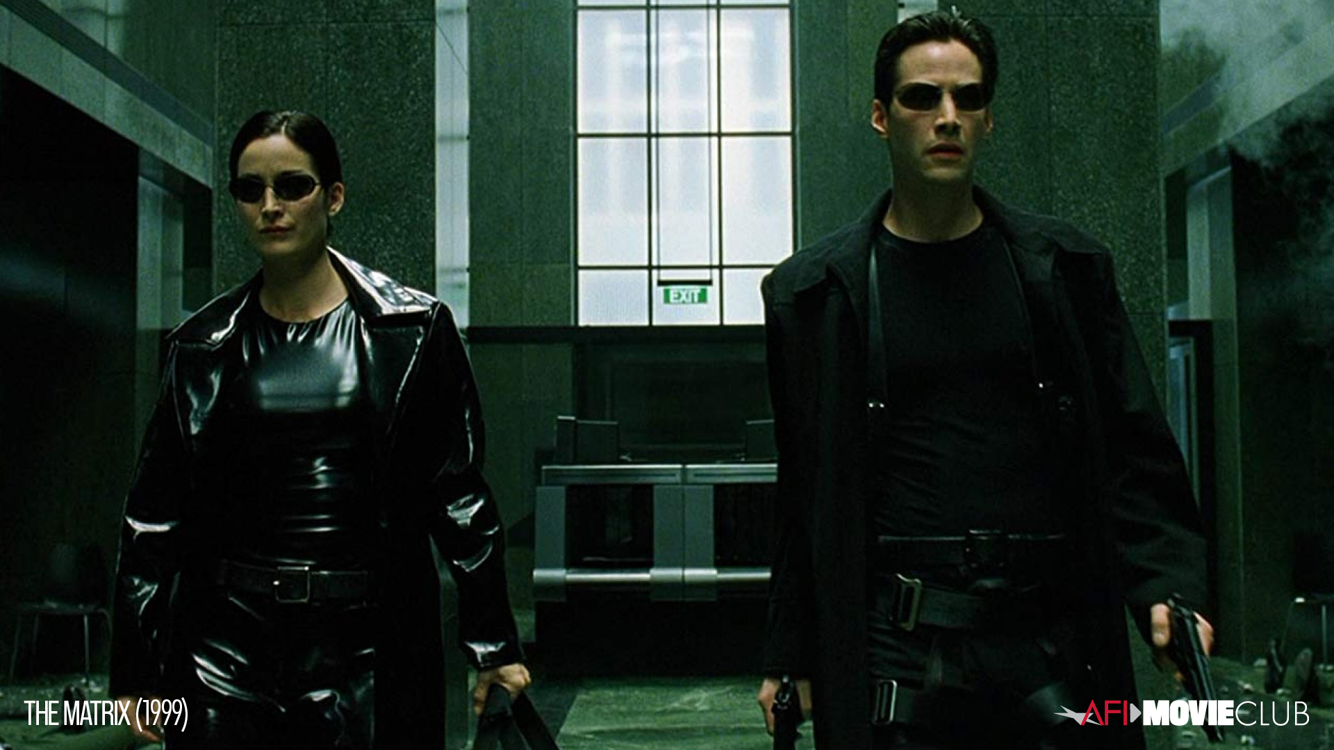 The Matrix Film Still - Keanu Reeves and Carrie-Anne Moss