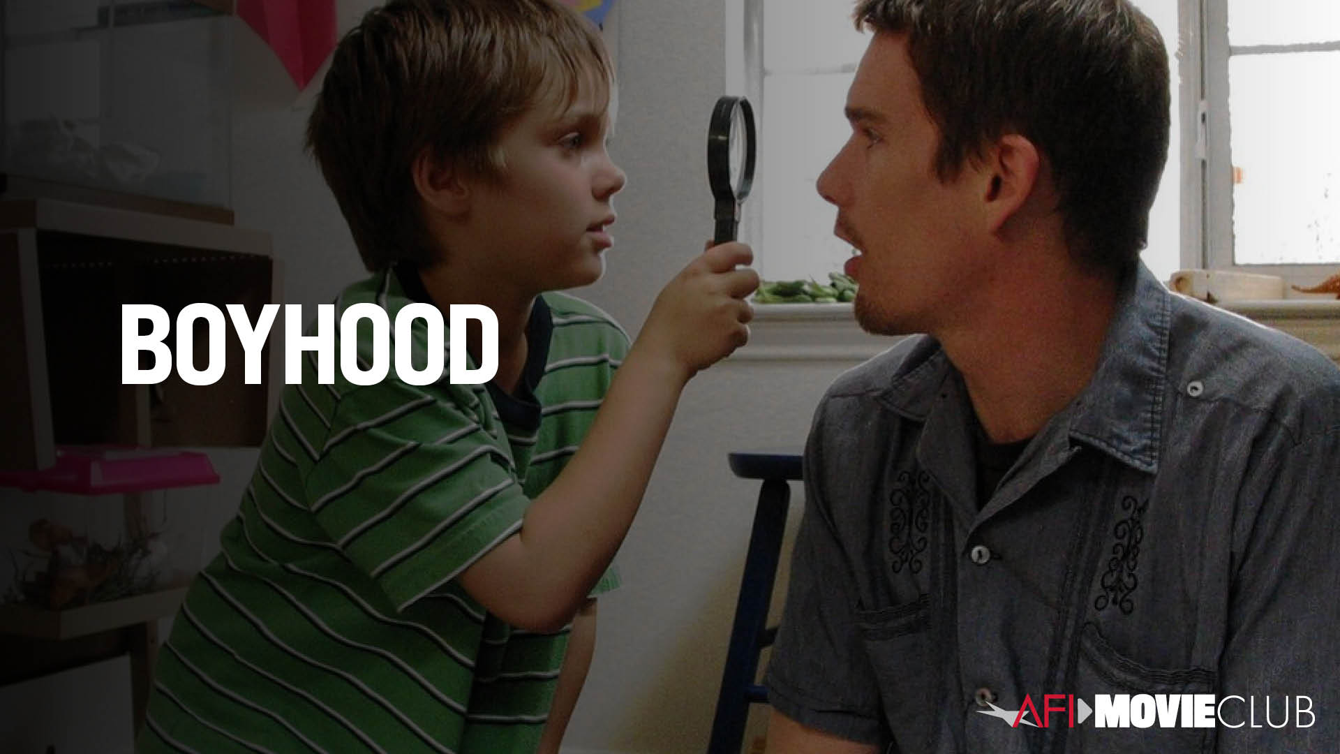 Boyhood Film Still - Ethan Hawke and Ellar Coltrane
