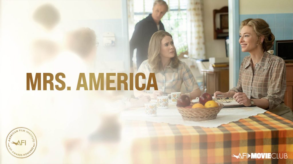 Mrs. America Film Still - Sarah Paulson and Cate Blanchett