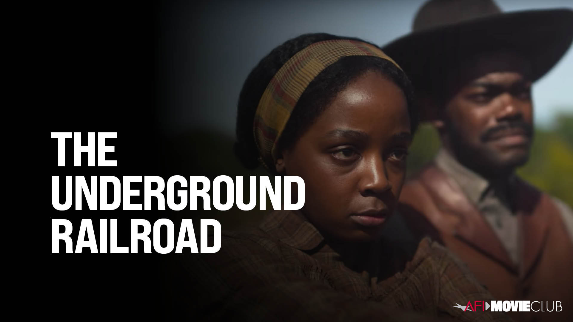 The Underground Railroad Film Still - Thuso Mbedu and Aaron Pierre