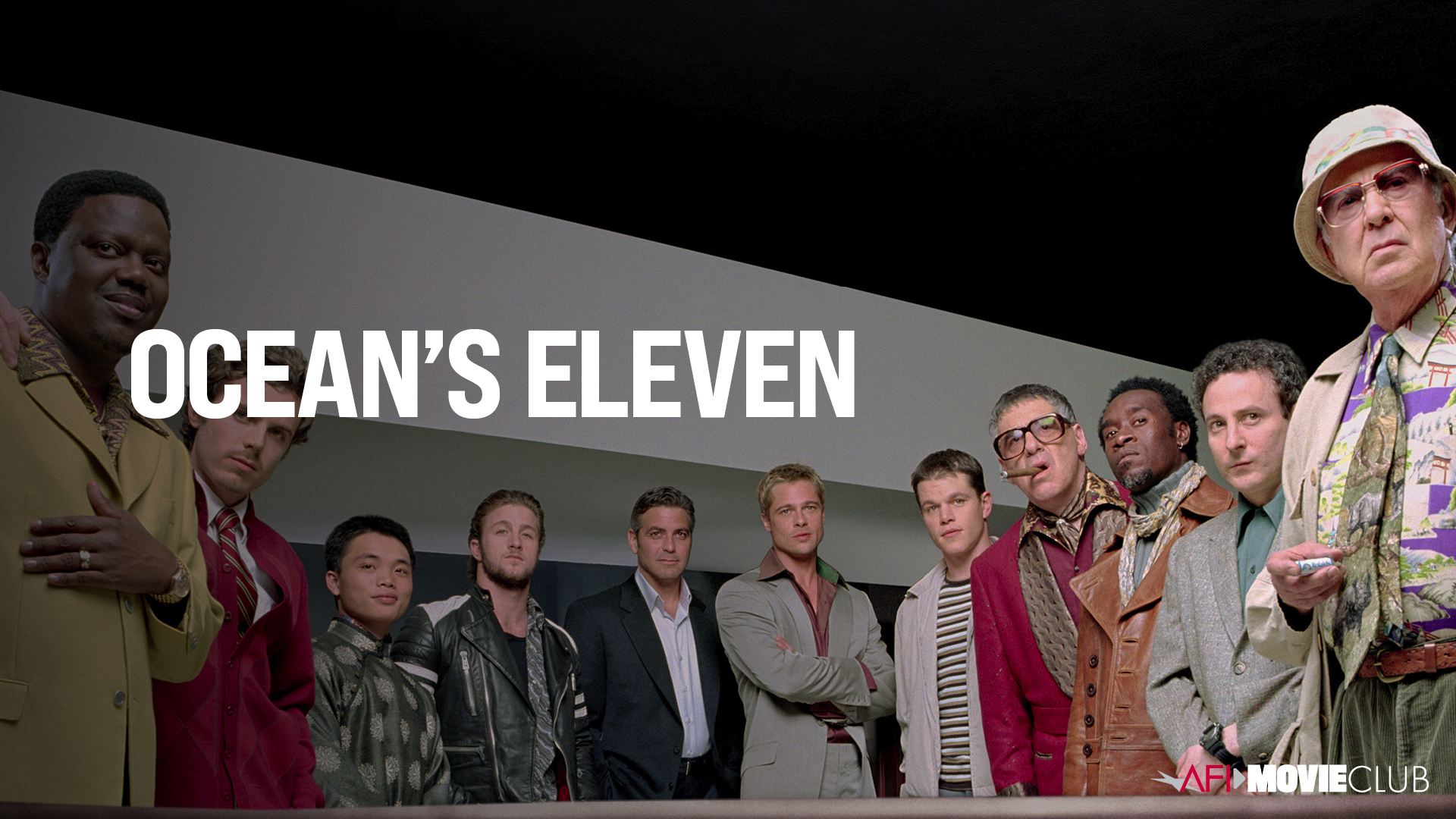 Ocean's Eleven Film Still - Brad Pitt, George Clooney, Matt Damon, Casey Affleck, Elliott Gould, Scott Caan, Bernie Mac, Carl Reiner, Eddie Jemison, and Shaobo Qin