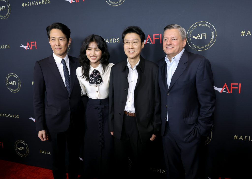 AFI Awards Luncheon Lee Jeong-jae, HoYeon Jung, Hwang Dong-hyuk and Ted Sarandos