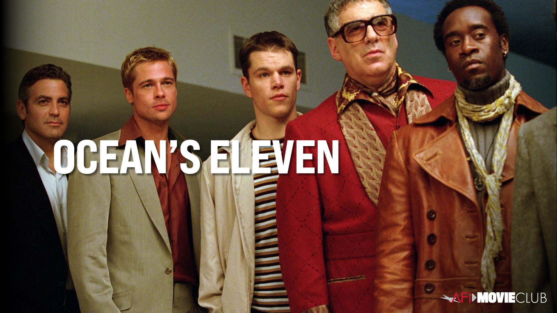 Ocean's Eleven Film Still - Brad Pitt, George Clooney, Don Cheadle, Matt Damon, and Elliott Gould