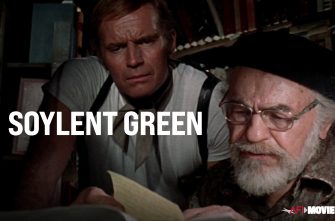 Soylent Green Film Still - Charlton Heston and Edward G. Robinson