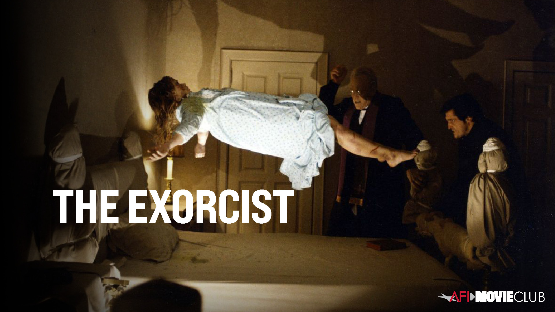 The Exorcist Film Still - Linda Blair, Max von Sydow, and Jason Miller