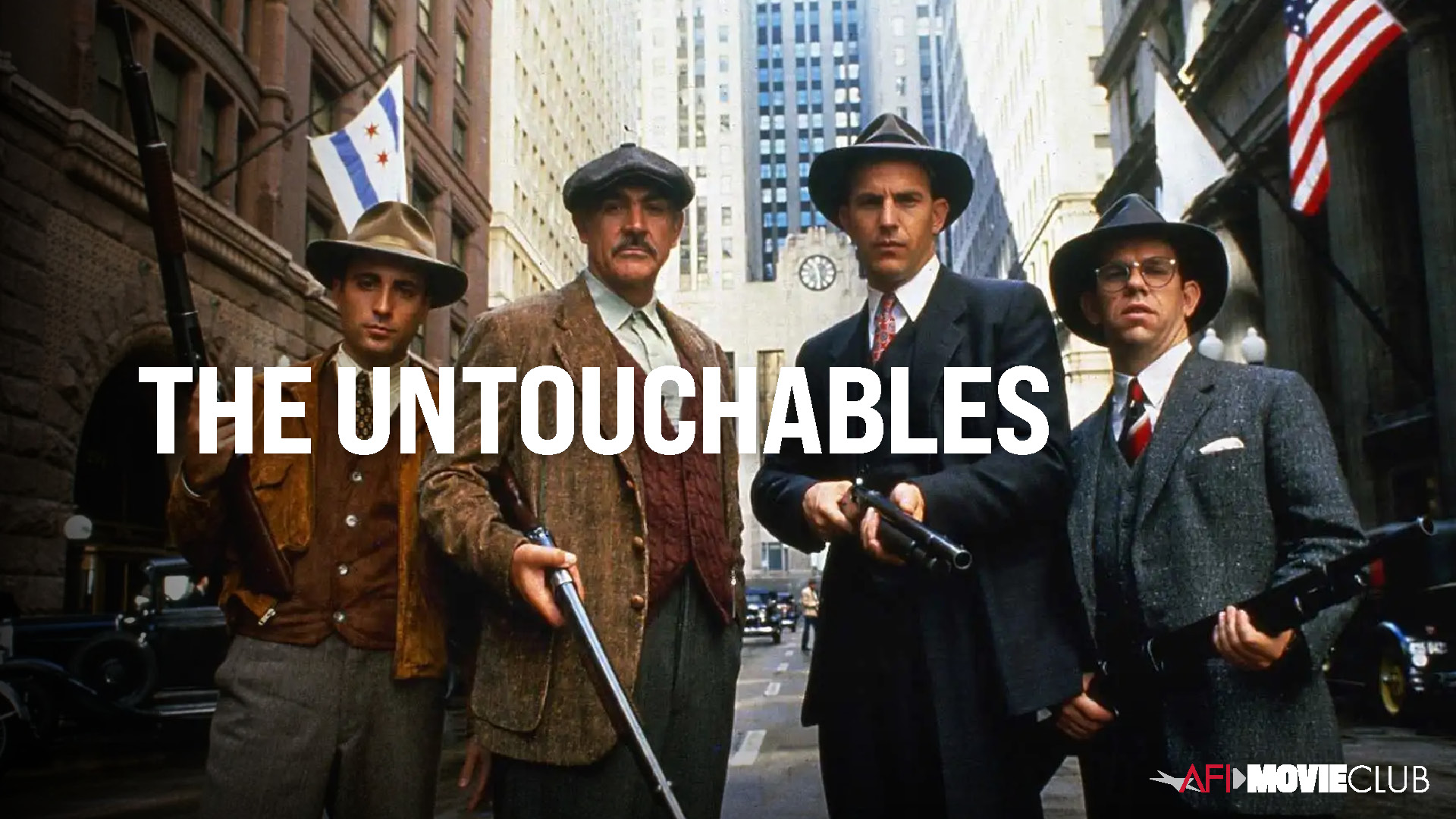 The Untouchables Film Still - Sean Connery, Kevin Costner, Andy Garcia, and Charles Martin Smith