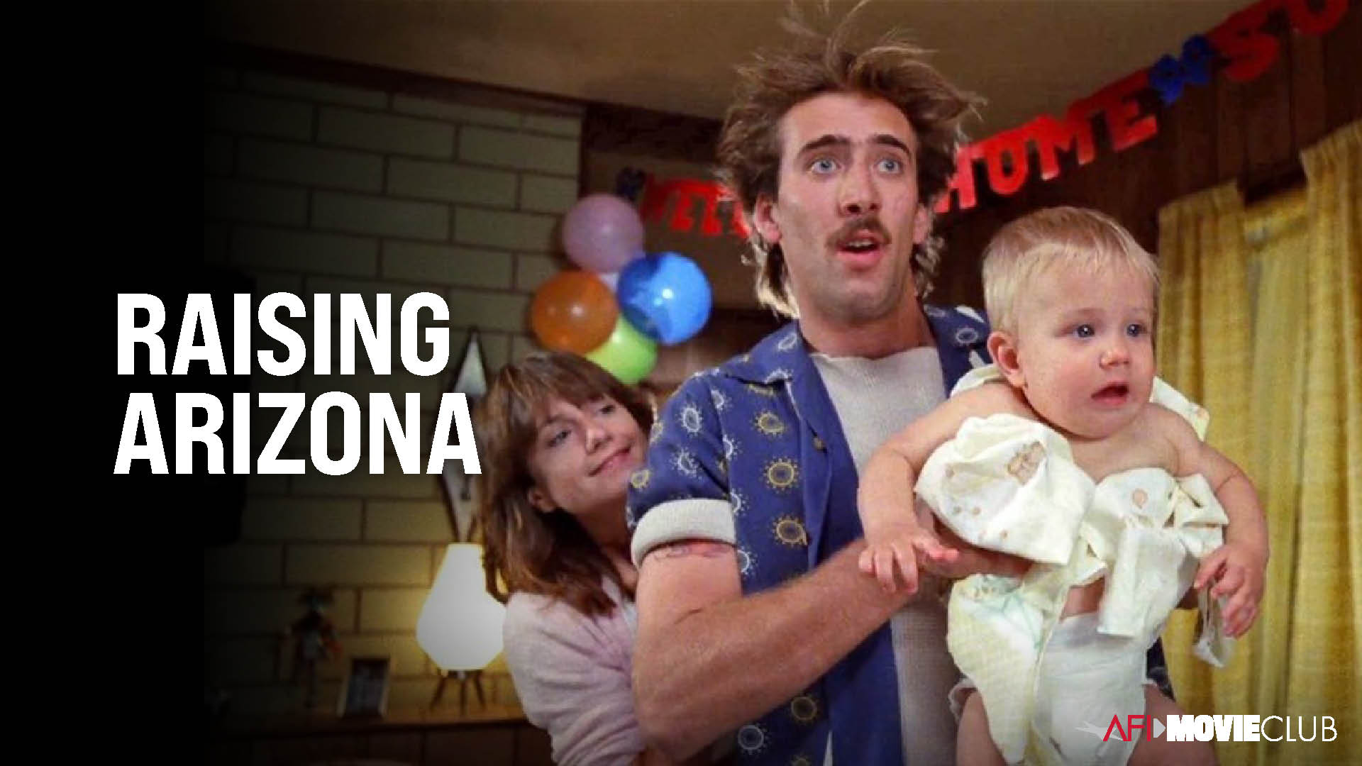 Raising Arizona Film Still - Nicolas Cage, Holly Hunter, and T.J. Kuhn