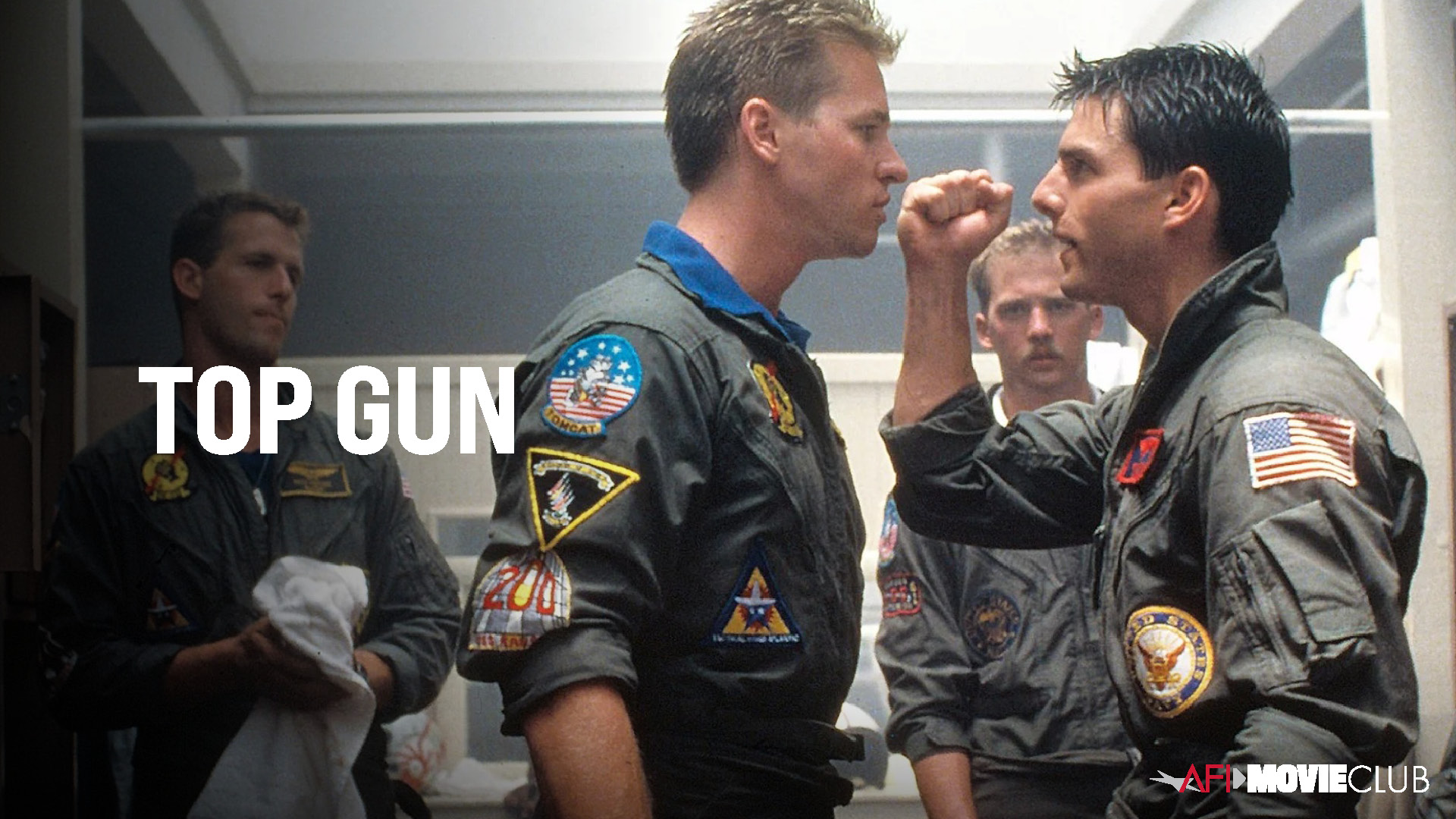 Top Gun Film Still - Tom Cruise and Val Kilmer