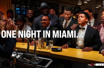 One Night in Miami... Film Still - Aldis Hodge, Leslie Odom Jr., Eli Goree, and Kingsley Ben-Adir
