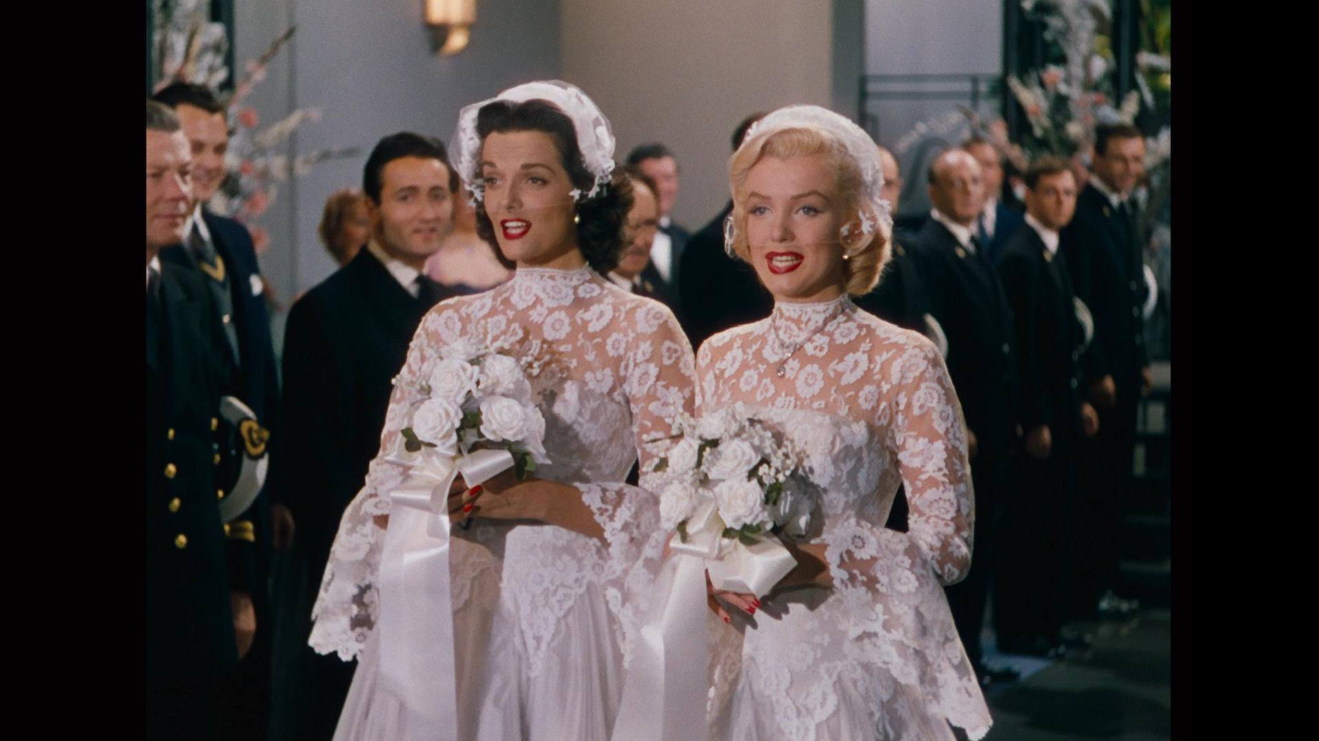 GENTLEMEN PREFER BLONDES film still Marilyn Monroe and Jane Russell