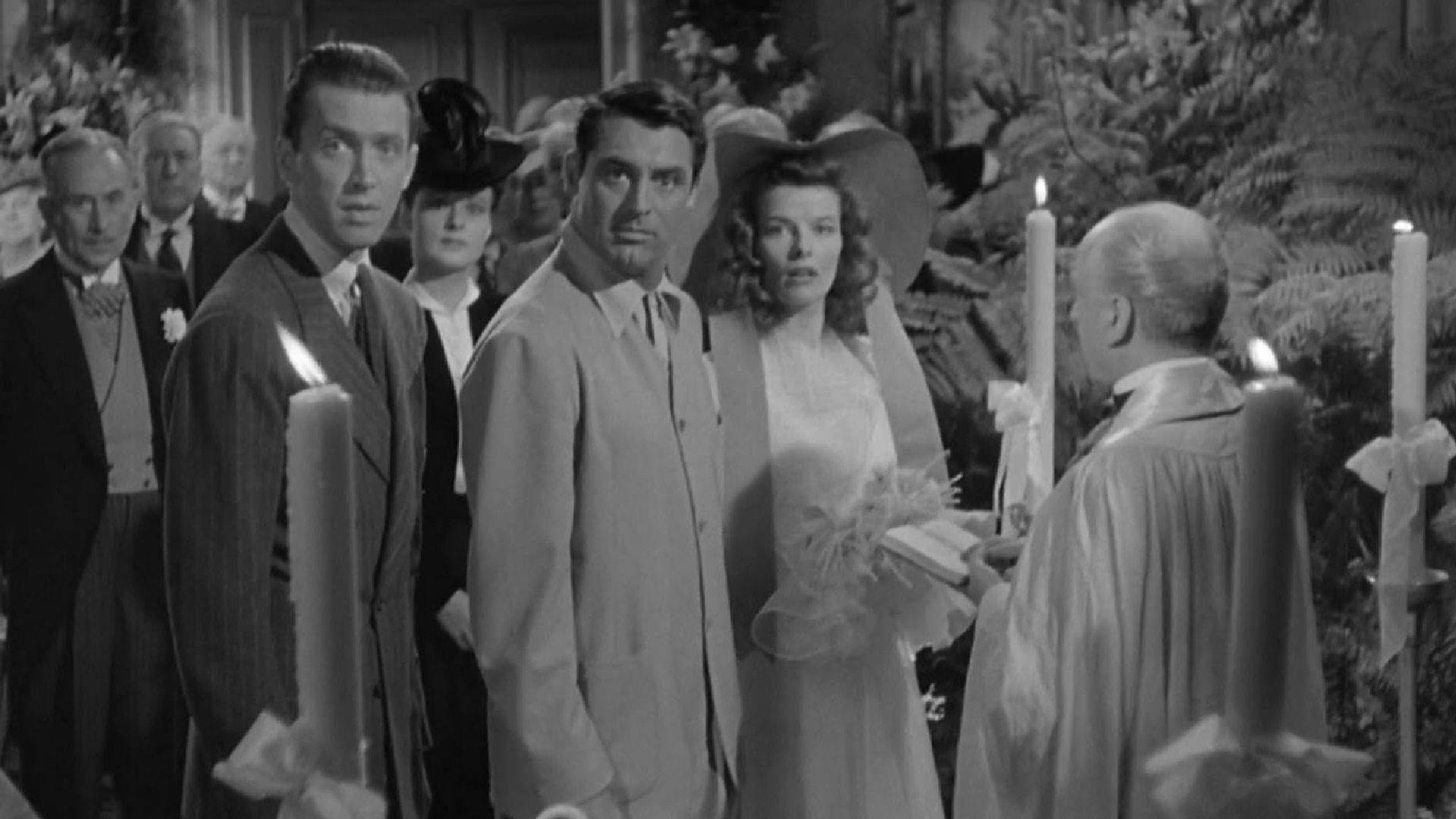THE PHILADELPHIA STORY film still of Cary Grant and Katharine Hepburn