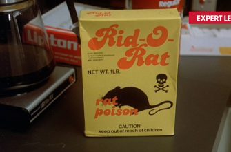 NINE TO FIVE film still of a box of rat poison