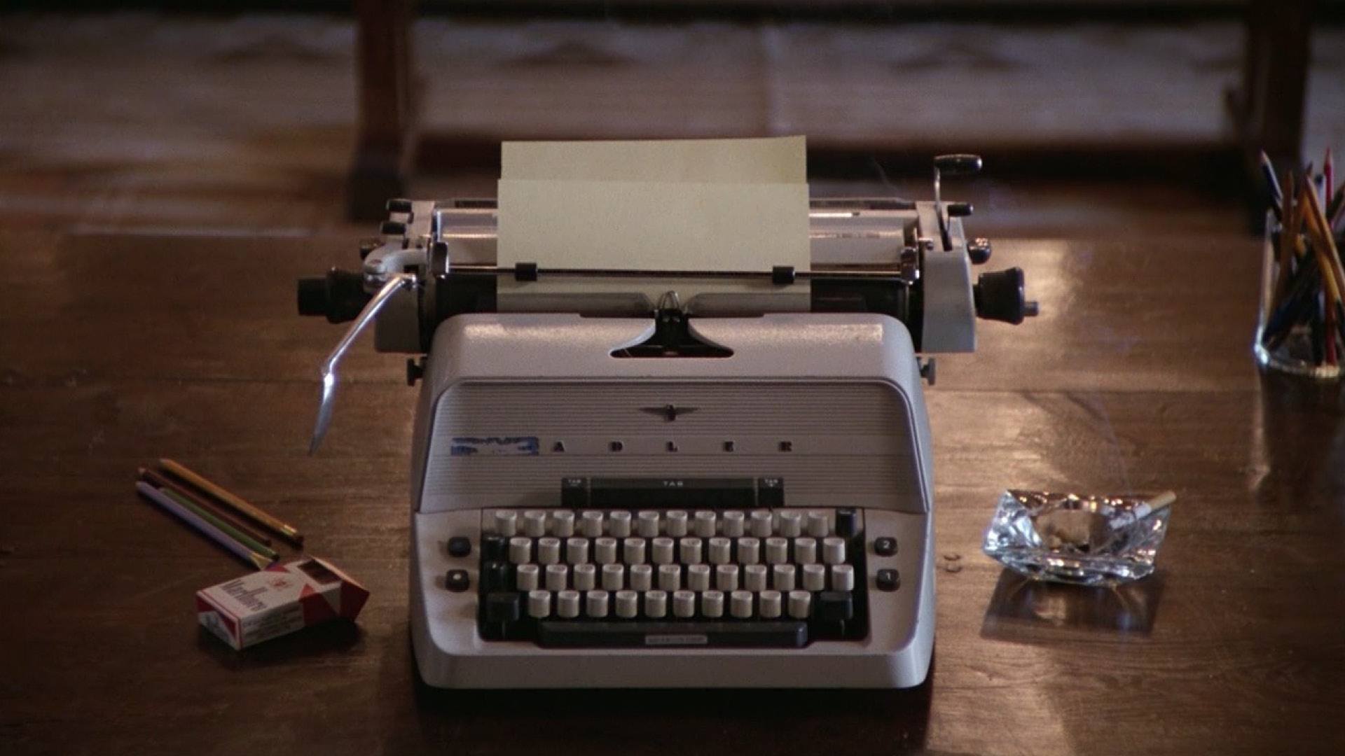 THE SHINING film still of a typewriter