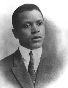 A black and white portrait of Oscar Micheaux (1884-1951) - American Film Director