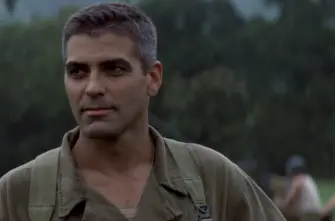 THE THIN RED LINE film still of George Clooney