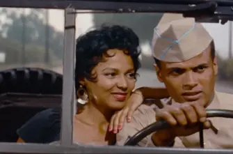 CARMEN JONES film still of Harry Belafonte and Dorothy Dandridge