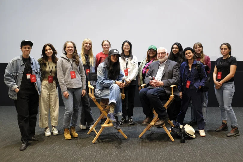 2023-CIW-ADA Autumn Durald Arkapaw and AFI Conservatory Cinematography Discipline Head Stephen Lighthill, ASC, pose with the Cinematography Intensive Workshop (CIW) Class of 2023.