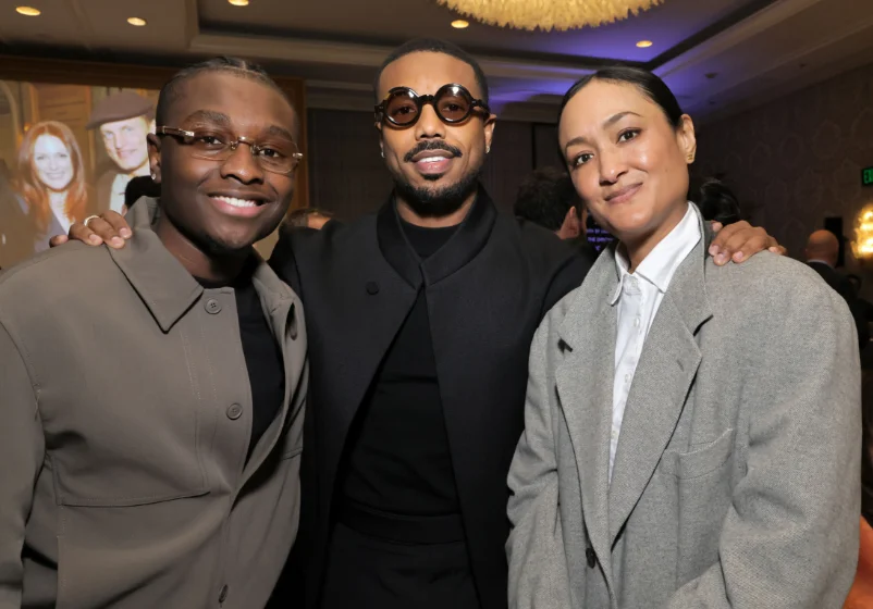 ADA-awards (L-R) Miles Caton, Michael B. Jordan and Autumn Durald Arkapaw attend the AFI AWARDS luncheon at Four Seasons Hotel Los Angeles at Beverly Hills. (Photo by Rodin Eckenroth/Getty Images for AFI)