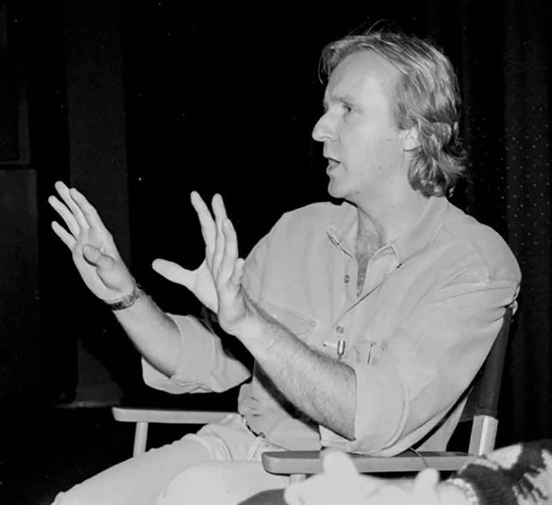 Spotlight-InFocus-Jul26-5 James Cameron participates in an AFI Conservatory seminar on November 18, 1992. AFI Archive.